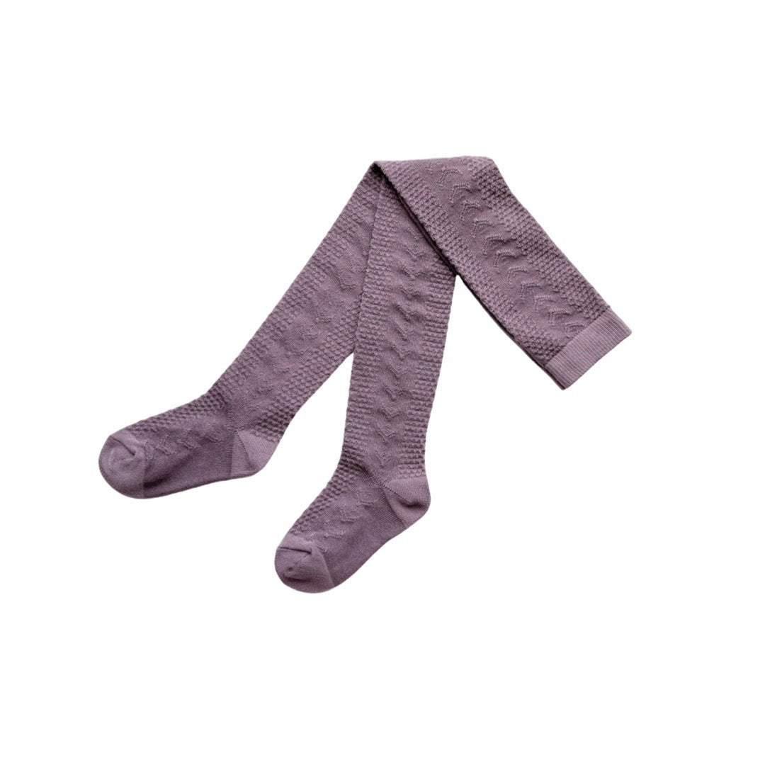 Knitted Footed Tights in Deep Voilet, designed by Burrow and Be