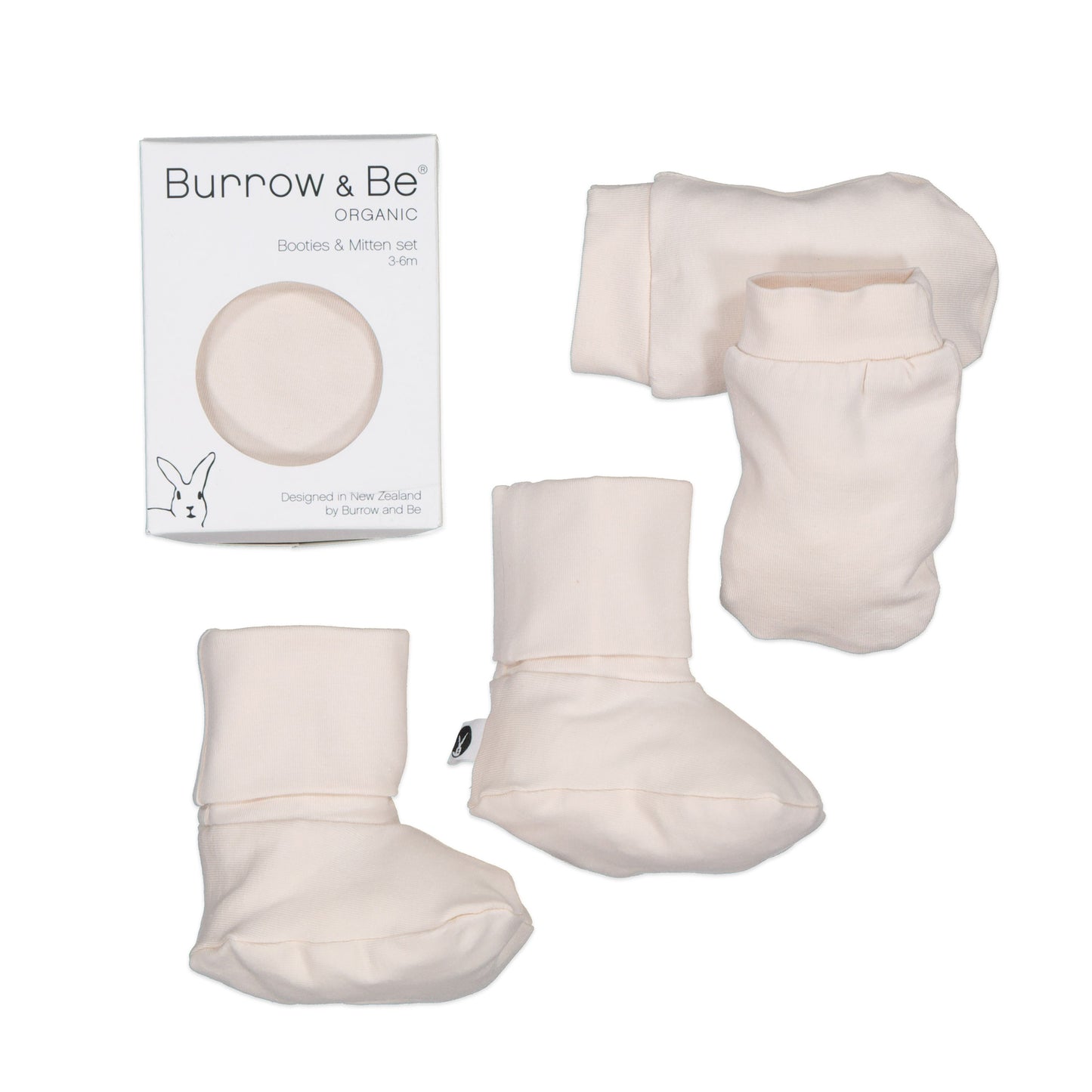 Essentials Booties and Mittens Set in Almond, designed by Burrow and Be