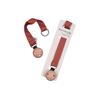 Essential Pacifier Clip in Clay designed by Burrow and Be