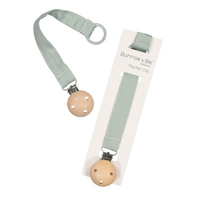 Essential Pacifier Clip in Sage designed by Burrow and Be