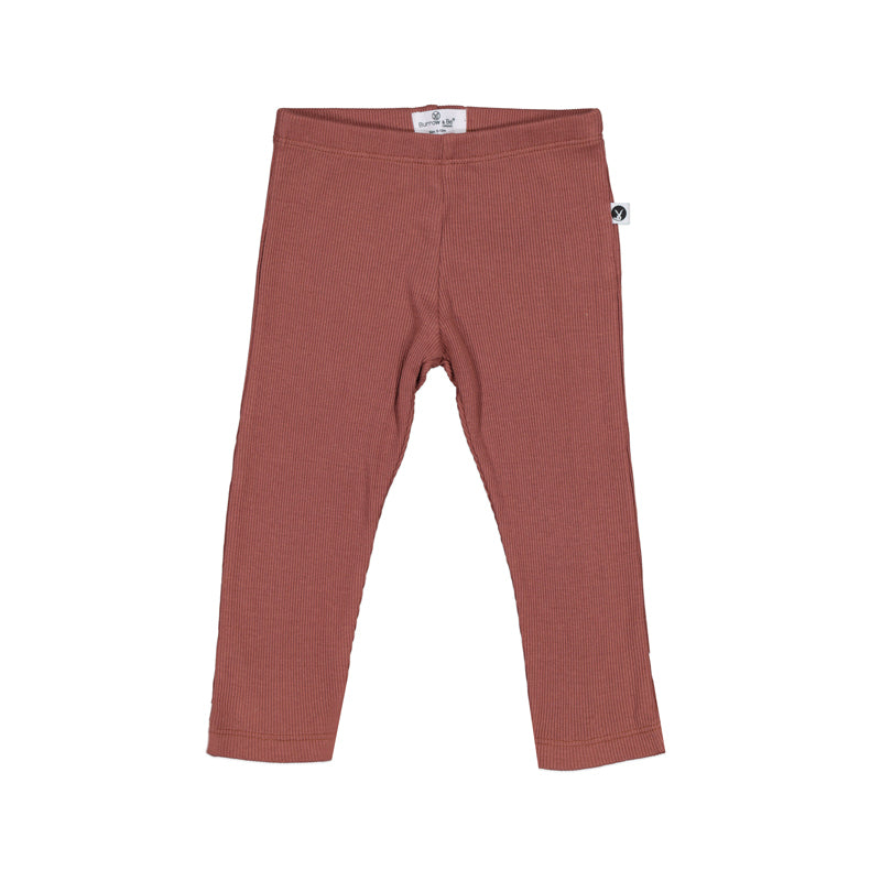 Essential Derby Rib Leggings, in Clay colour and designed by Burrow and Be