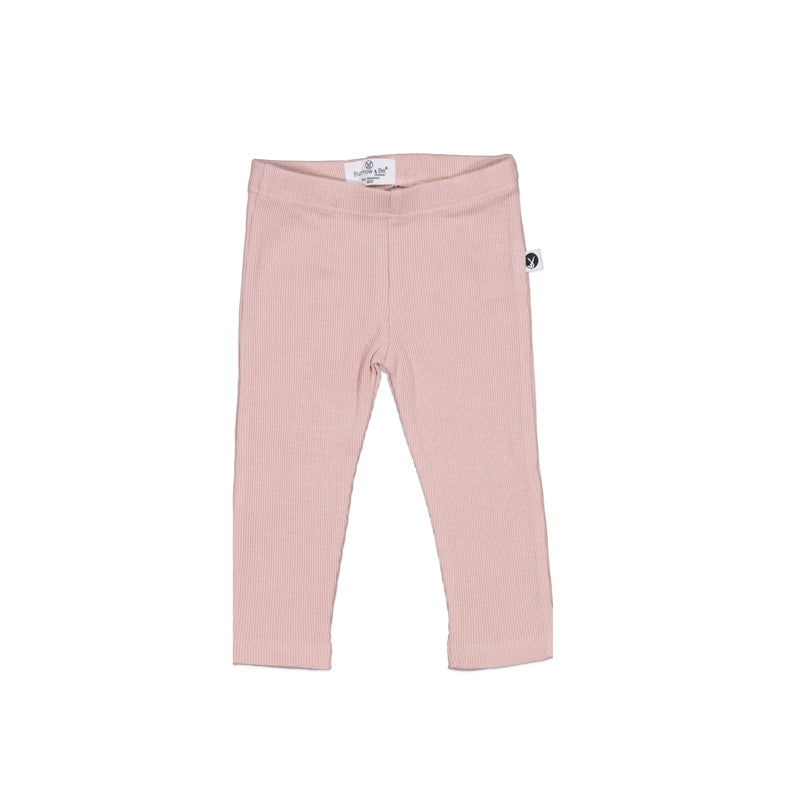 Essential Derby Rib Leggings, in Dusty Rose colour and designed by Burrow and Be