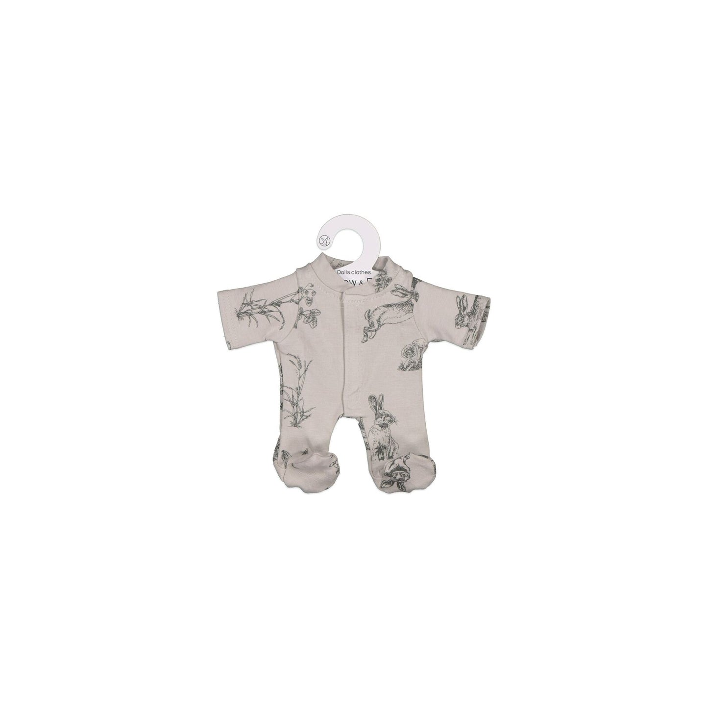 Grey Burrowers Doll Sleep Suit