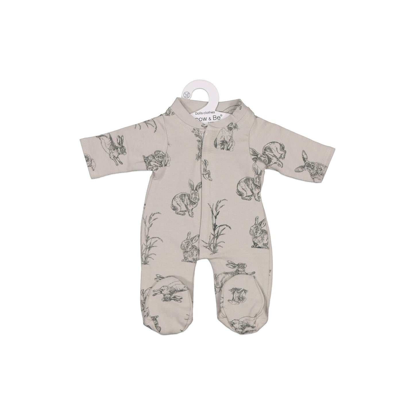 Grey Burrowers Doll Sleep Suit