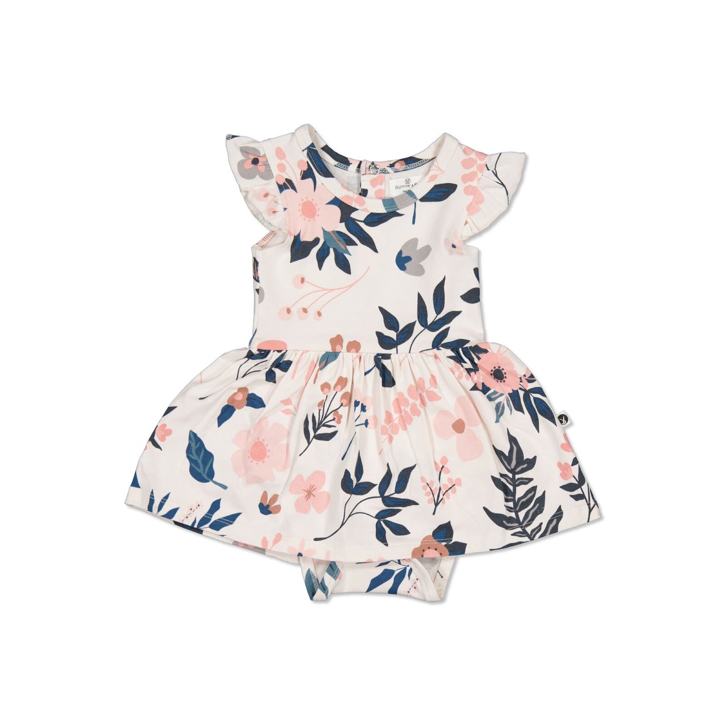 Pink Clementine Flutter Baby Dress, designed by Burrow and Be