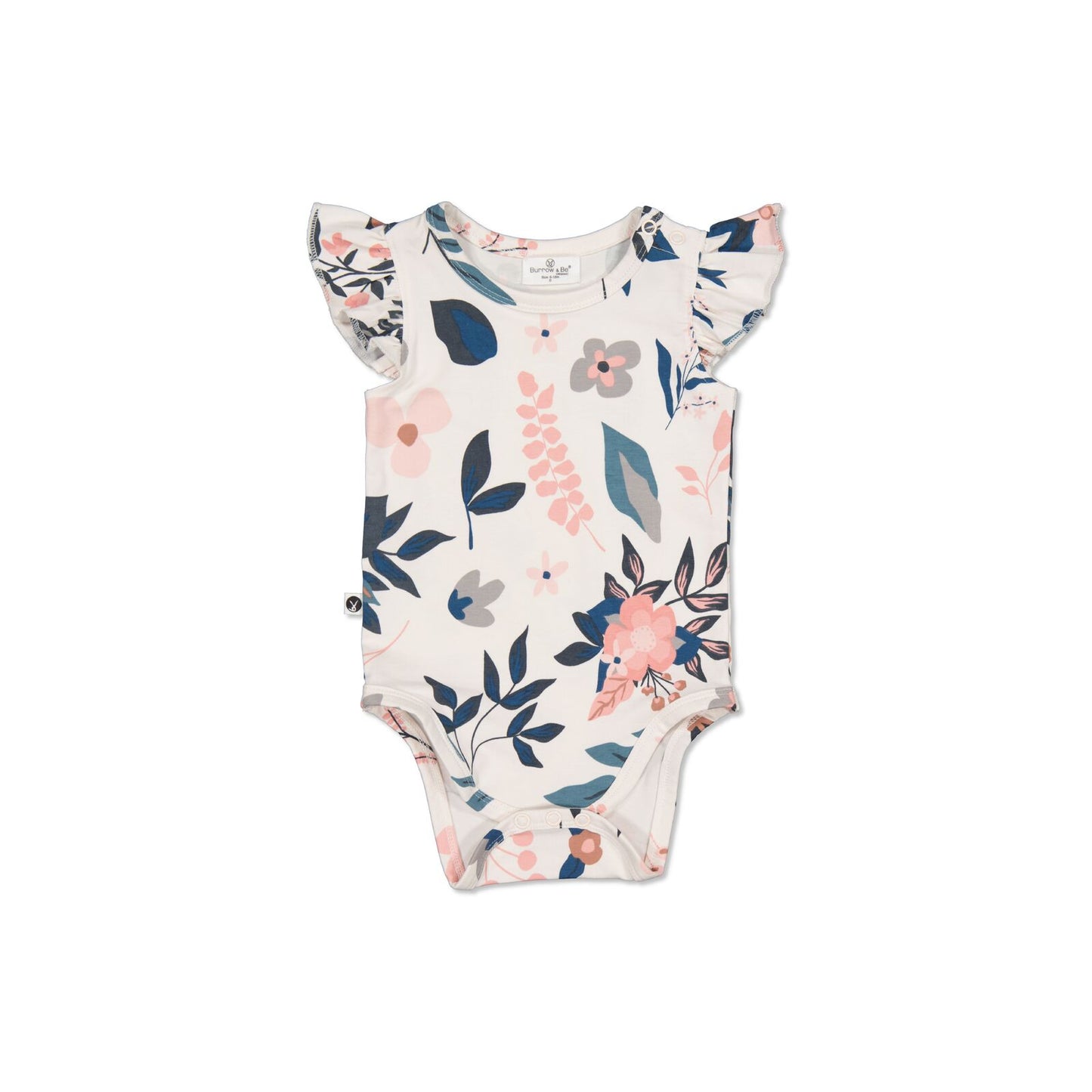 Pink Clementine Flutter Bodysuit, designed by Burrow and Be