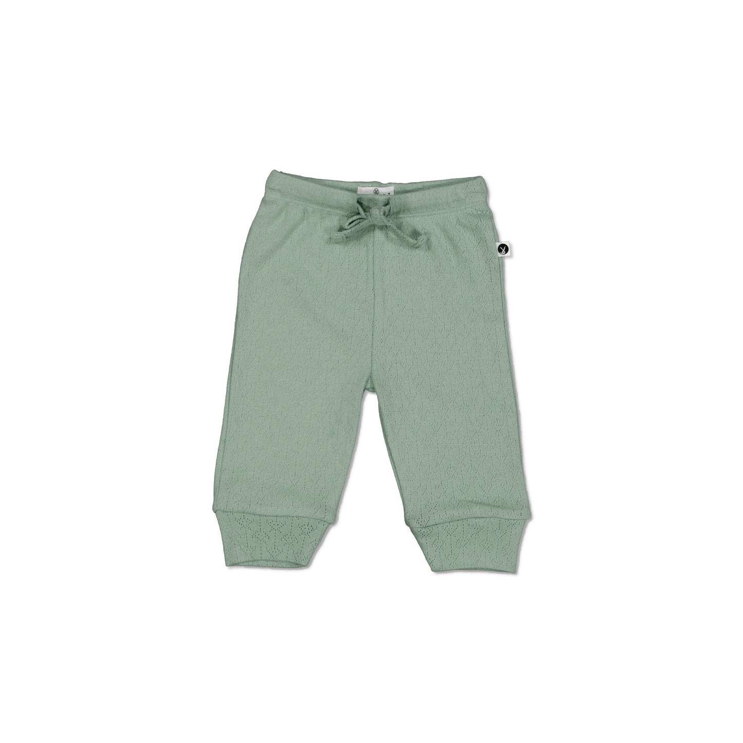 Pointelle Baby Pants in Riverstone, designed by Burrow and Be