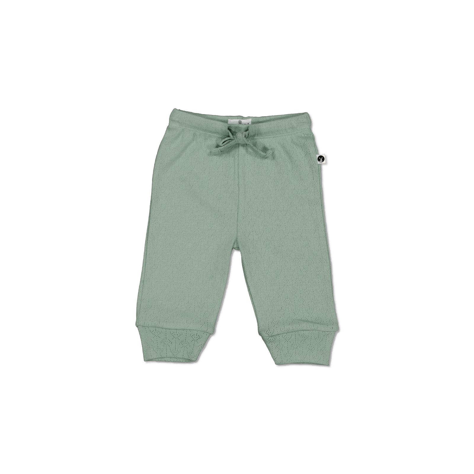 Pointelle Baby Pants in Riverstone, designed by Burrow and Be