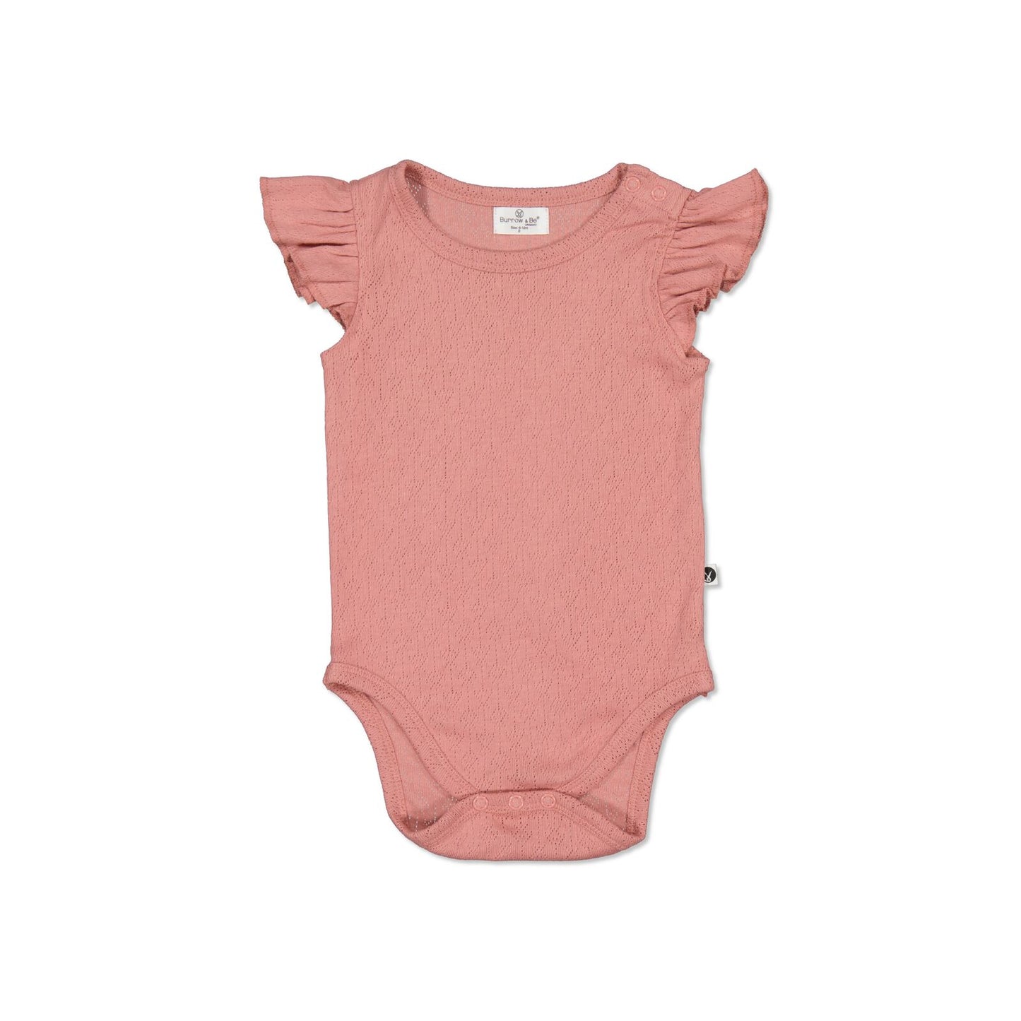 Pointelle Flutter Sleeve Bodysuit in Dusk, designed by Burrow and Be