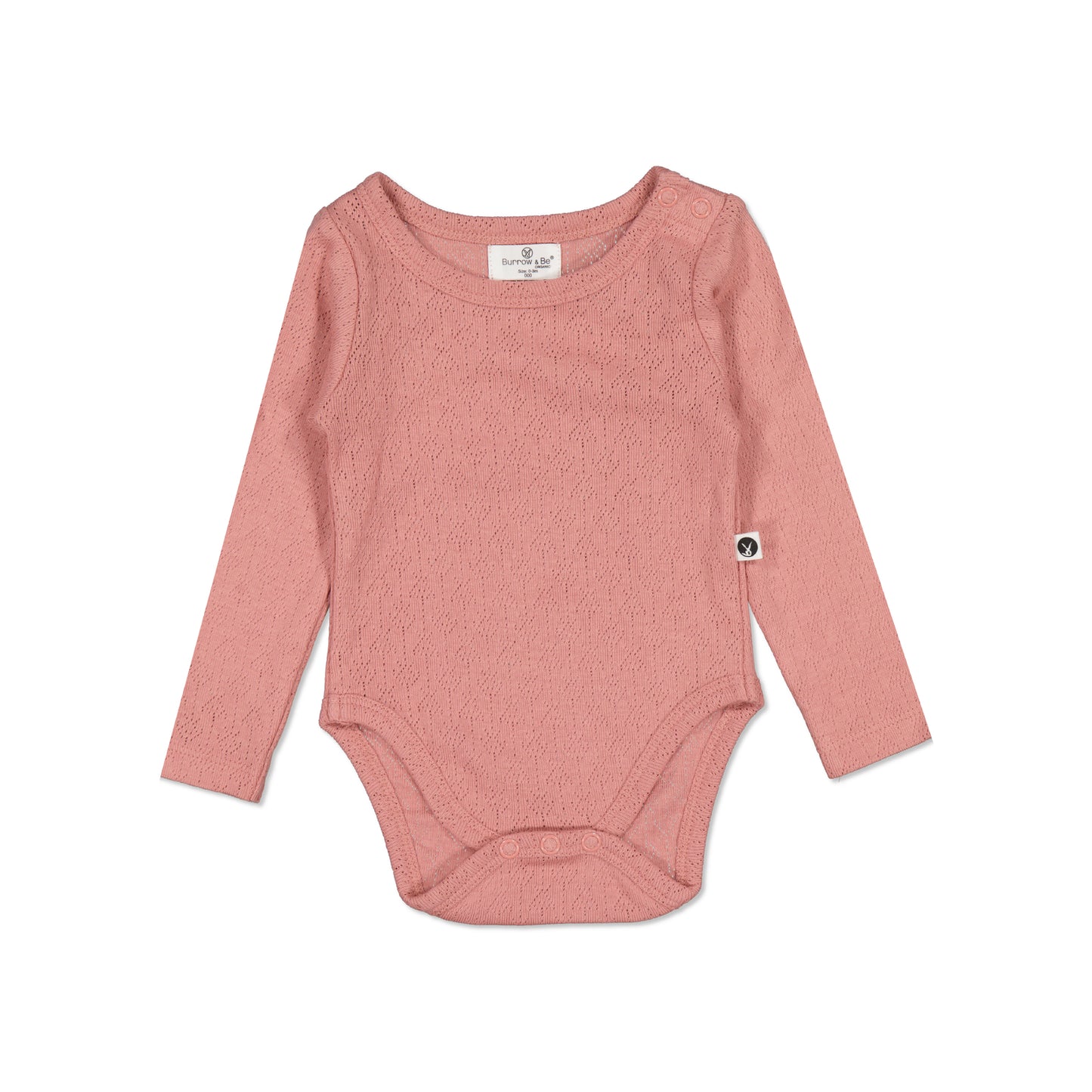 Pointelle Long Sleeve Bodysuit in Dusk, all designed by Burrow and Be