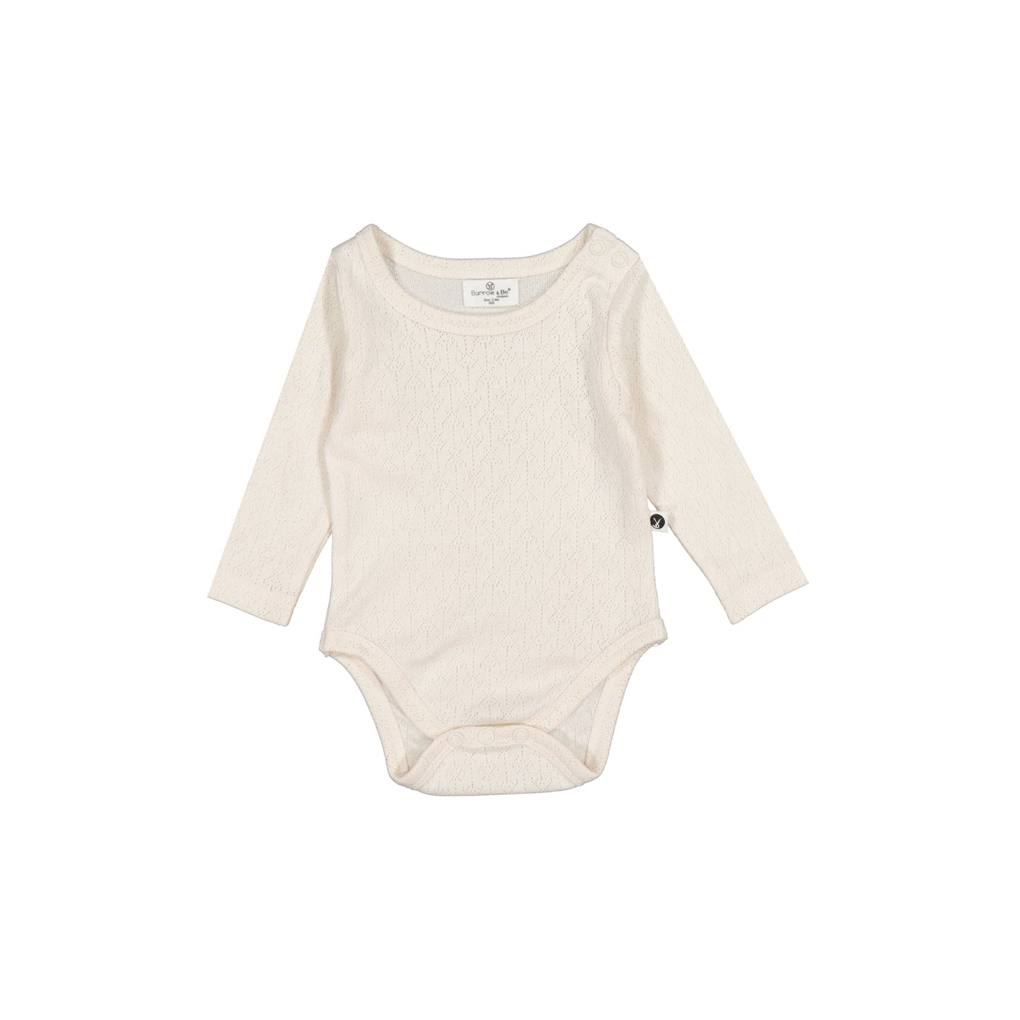Pointelle Long Sleeve Bodysuit in Natural, all designed by Burrow and Be