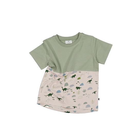 Jurassic Roam Block T-Shirt by Burrow and Be - detail view