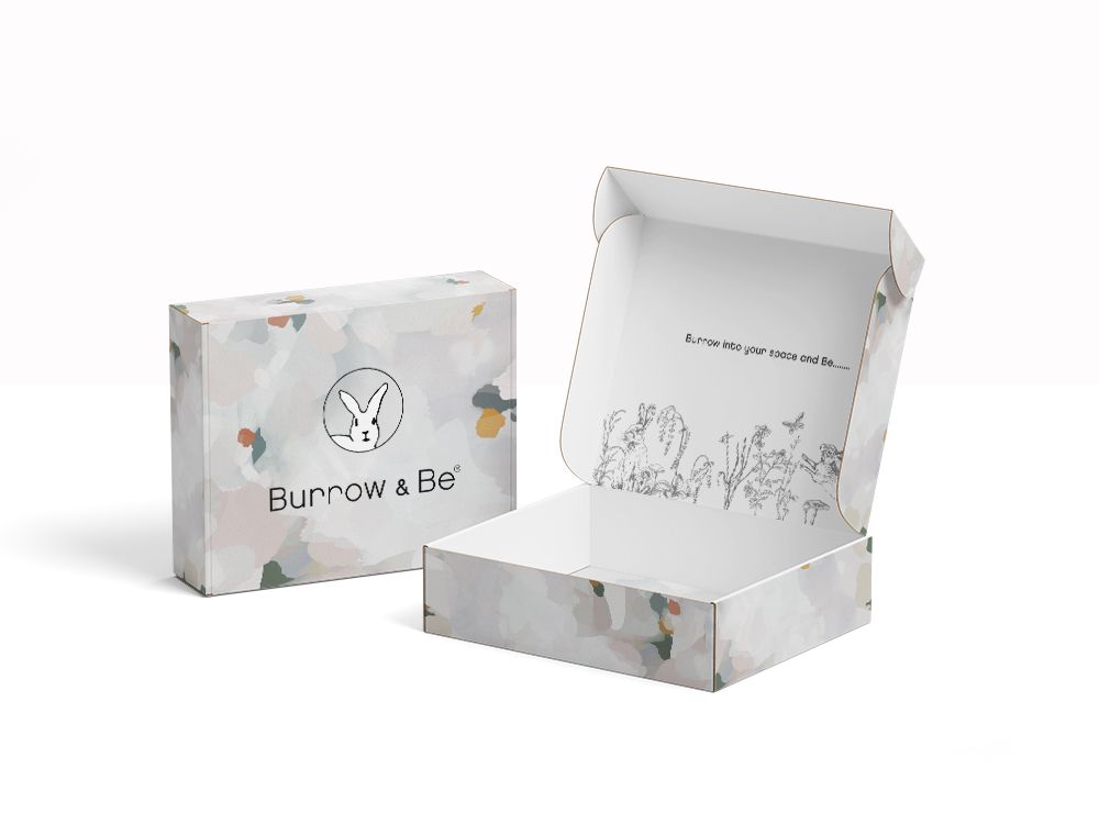 Organic baby shower gift box packaging with GOTS-certified cotton essentials, Burrow and Be Singapore