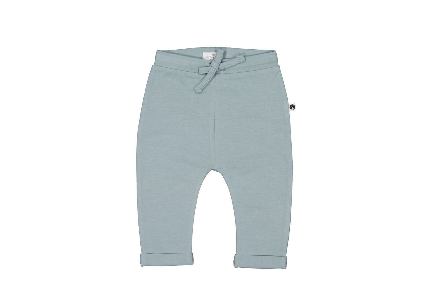 Light blue baby pants on a white background