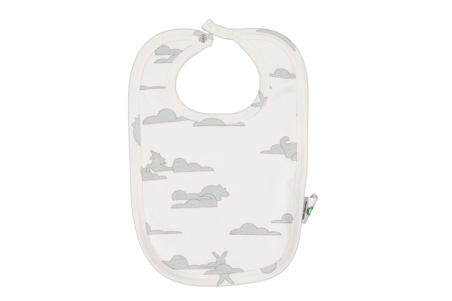 Baby bib with airplane pattern on a white background