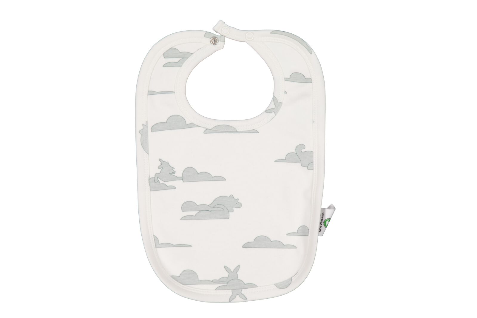 Baby bib with airplane pattern on a white background