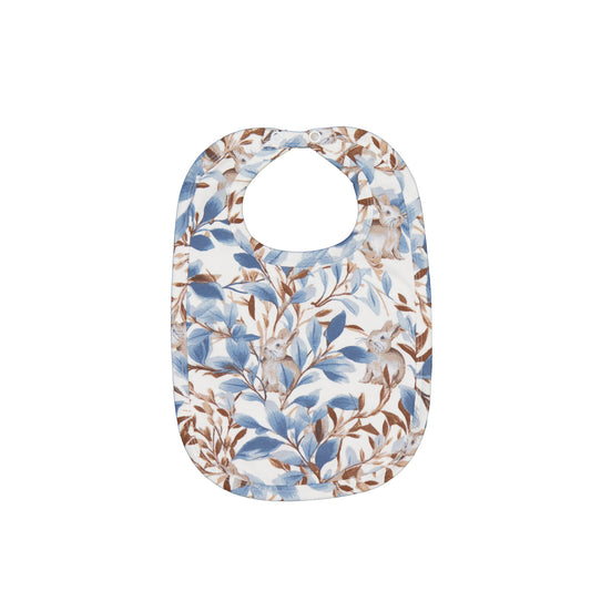 Eden Snuggle Bib by Burrow and Be featuring foliage and hidden bunny print