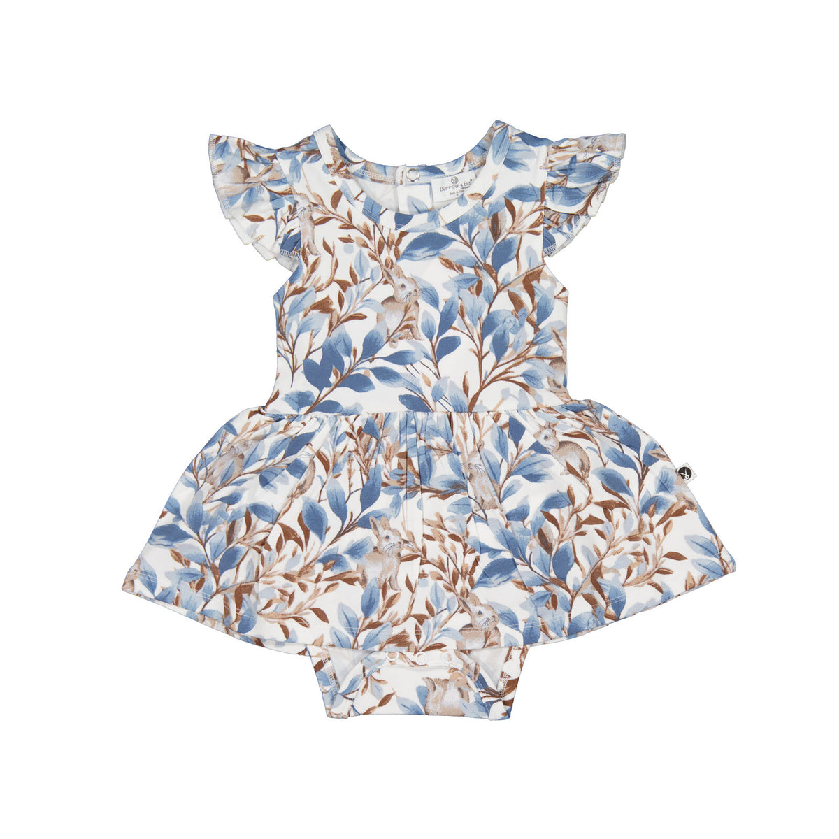 Eden Flutter Baby Dress by Burrow and Be - detail view