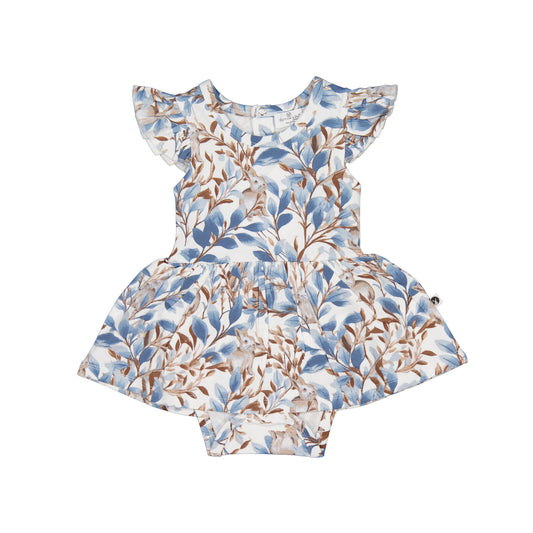 Eden Flutter Baby Dress by Burrow and Be - detail view