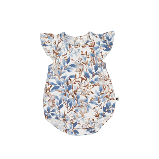 Eden Flutter Bubble Romper by Burrow and Be - detail view