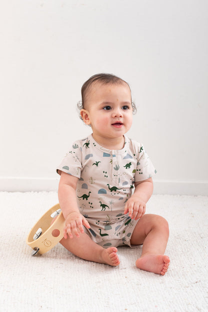 Jurassic Roam Alex Romper by Burrow and Be - back view