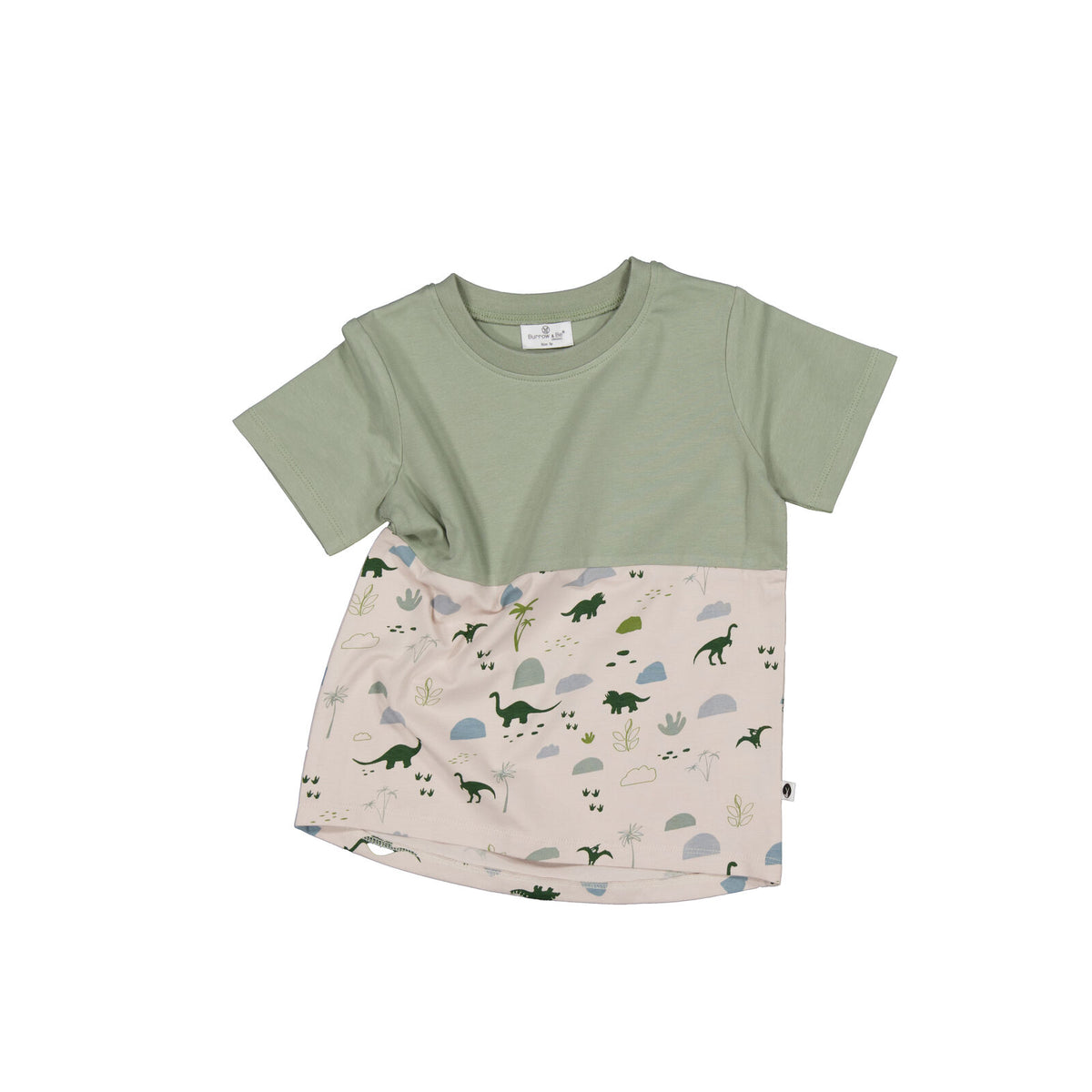 Jurassic Roam Block T-Shirt by Burrow and Be - detail view