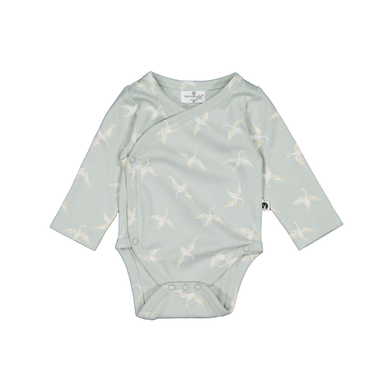 Swan Flight Long Sleeve Kimono Bodysuit by Burrow and Be