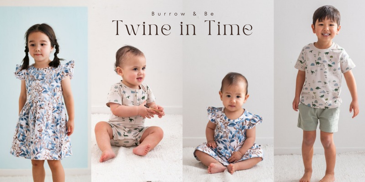 Twine in Time AW26 by Burrow and Be: Eden, Jurassic Roam and Seagrass on children from baby to five years