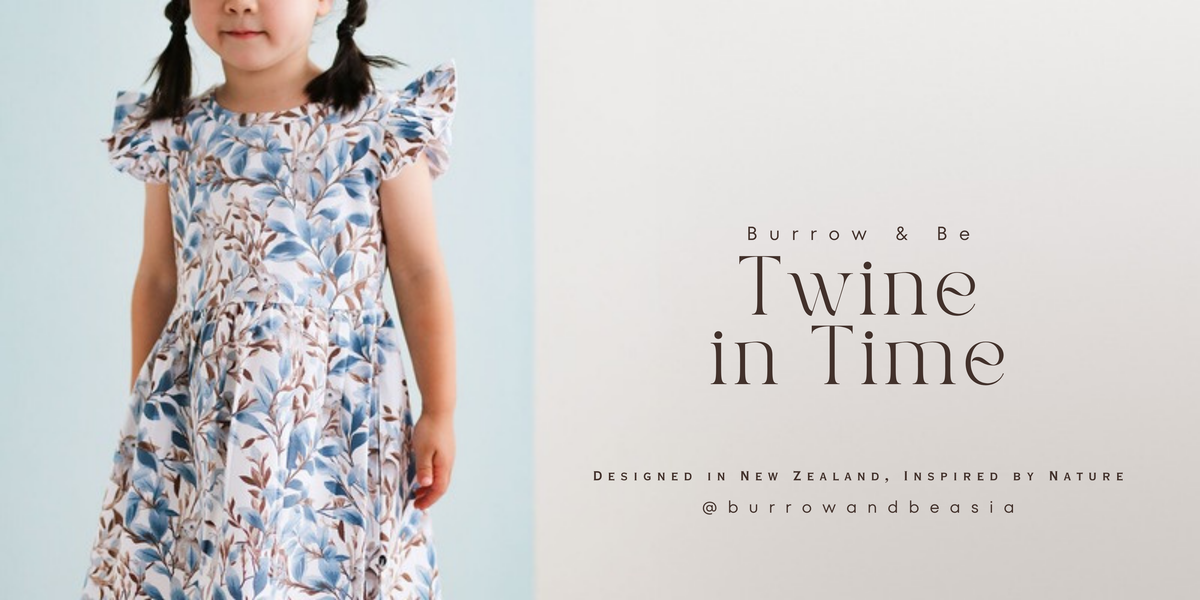 Twine in Time AW26 by Burrow and Be: a girl in the Eden Flutter Dress